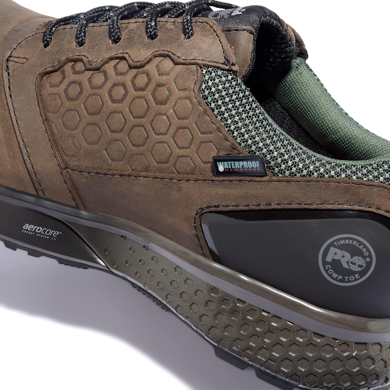 Timberland PRO Men’s Reaxion Composite Safety Toe Waterproof Industrial Hiker Work Shoe(Brown/Green)