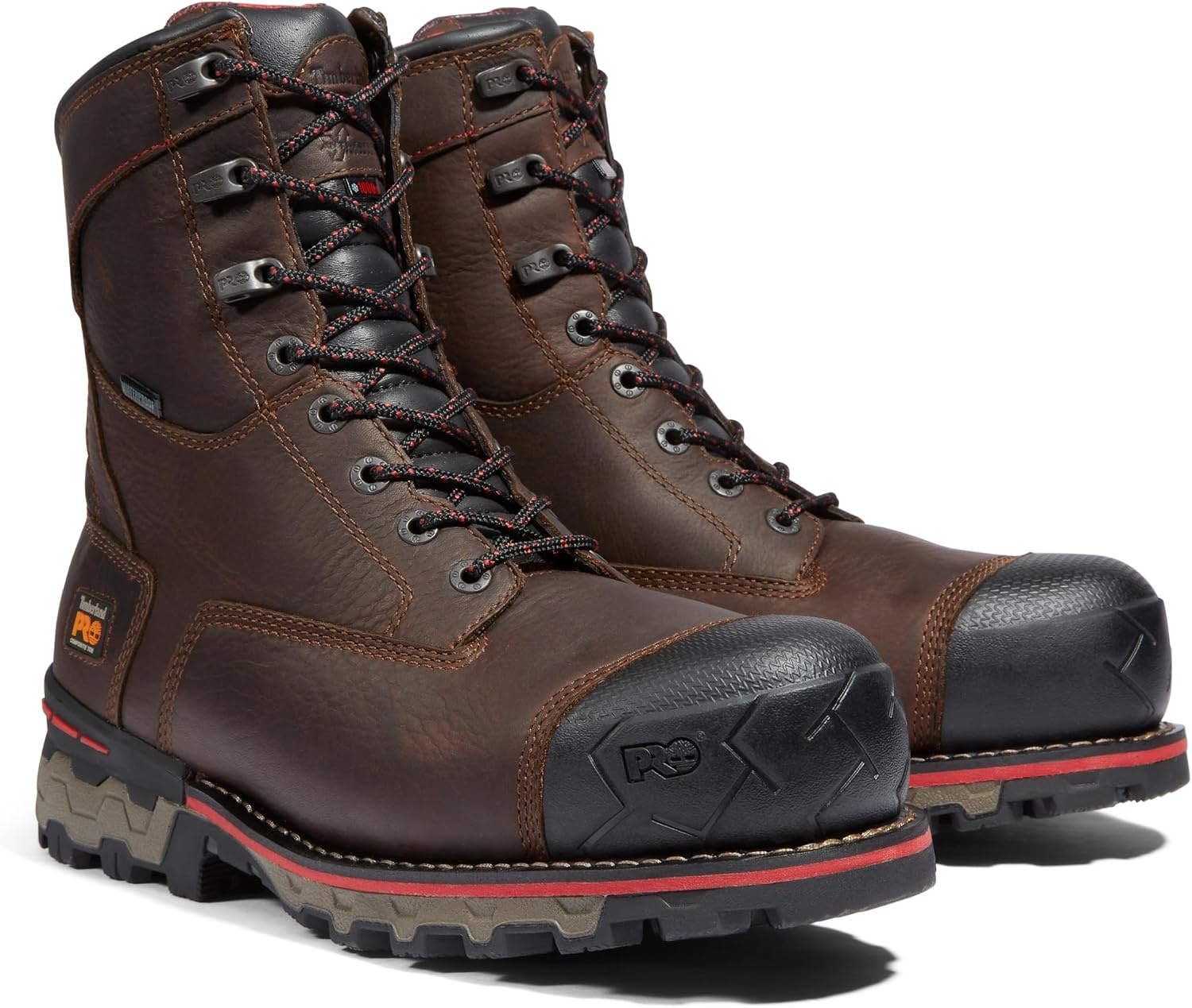 Timberland PRO Men’s Boondock Waterproof ST Work Boot(Brown Tumbled L)