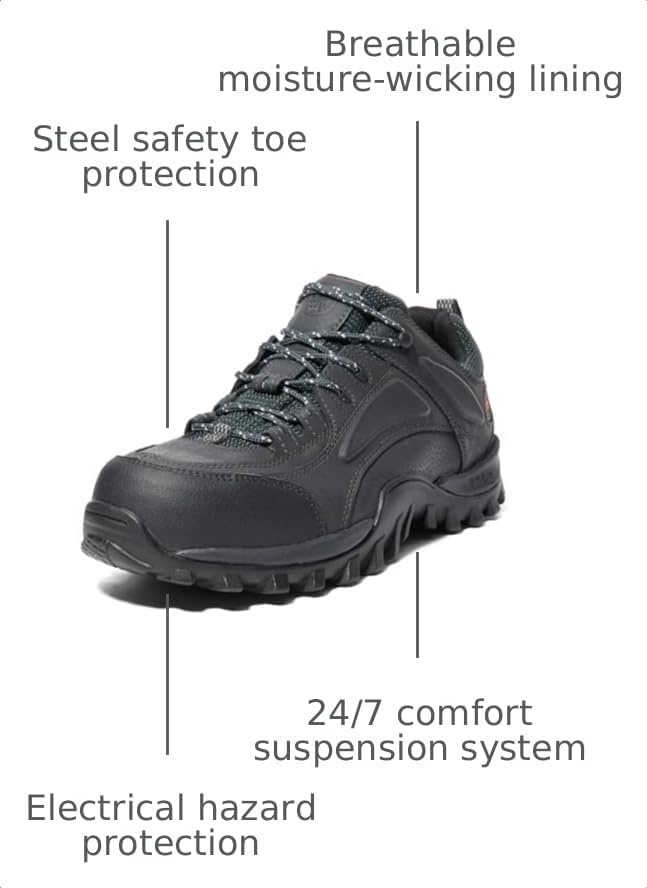 Timberland PRO Men’s Mudsill Steel Safety Toe Industrial Hiker Work Shoe(Black)