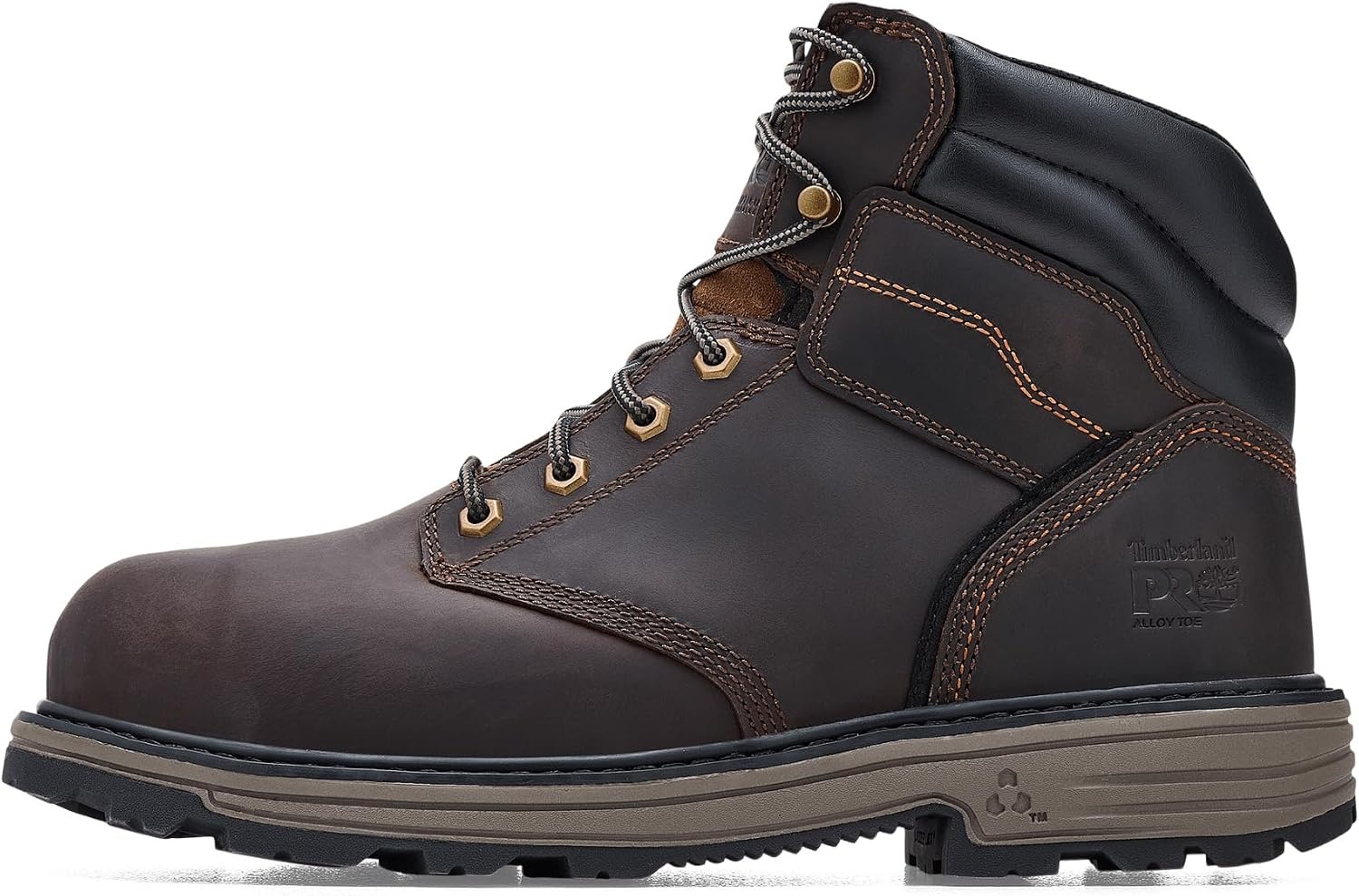 Timberland PRO Titan Tasker 6 Inch Alloy Safety Toe Industrial Work Boots(Dark Brown Full Grain)