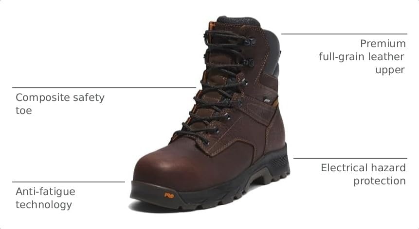 Timberland PRO Titan EV 8″ Composite Safety Toe Waterproof(Brown-2024 New)