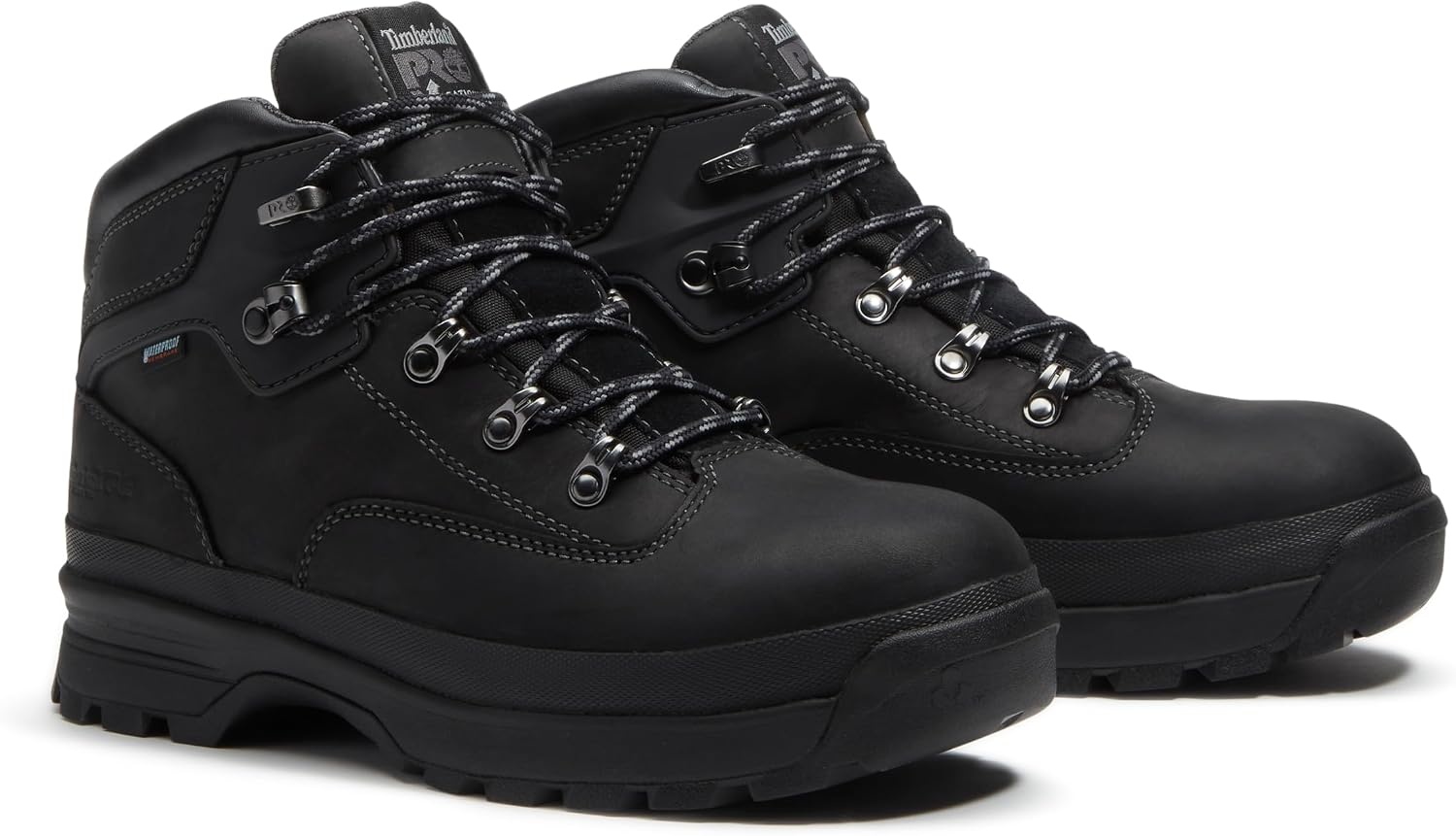 Timberland PRO Men’s Euro Hiker Xt Mid Alloy Safety Toe Waterproof Industrial Hiker Work Boot(Black Full Grain)