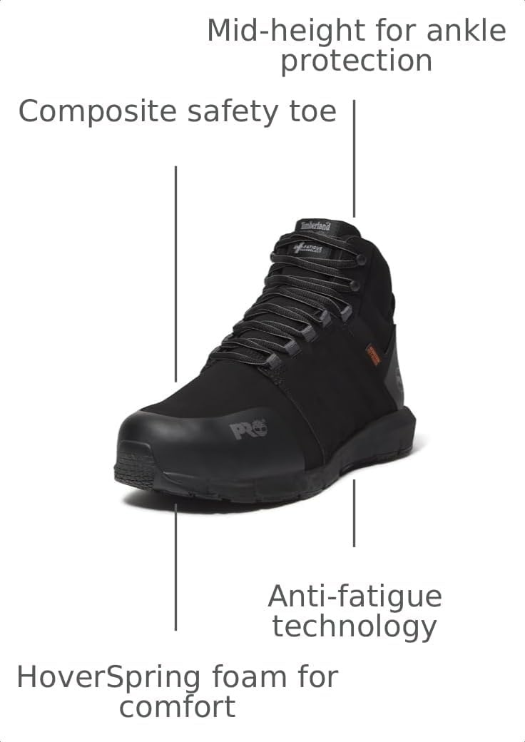 Timberland PRO Radius Mid Internal Met Guard Composite Safety Toe(Black V1)