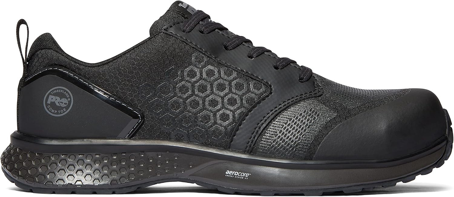 Timberland PRO Men’s Reaxion Athletic Composite Toe Work Shoe(Black/Grey)