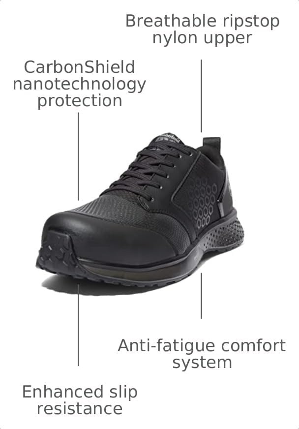 Timberland PRO Men’s Reaxion Athletic Composite Toe Work Shoe(Black/Grey)