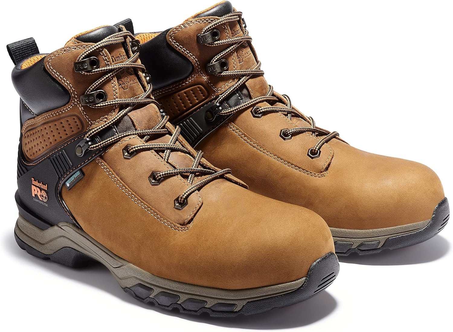 Timberland PRO Men’s Hypercharge 6 Inch Composite Safety Toe Waterproof Industrial Work Boot(Brown Distressed)