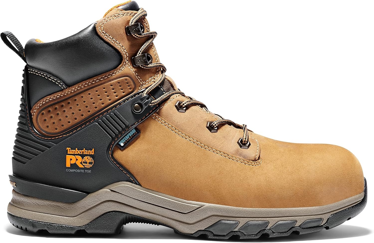 Timberland PRO Men’s Hypercharge 6 Inch Composite Safety Toe Waterproof Industrial Work Boot(Brown Distressed)