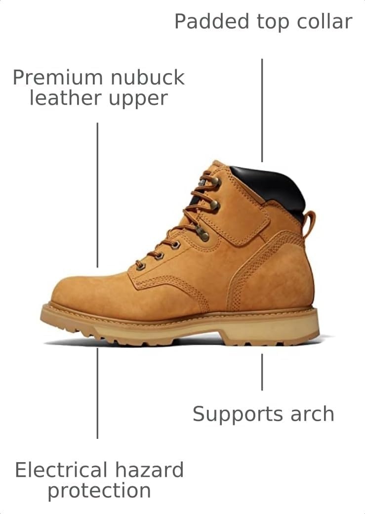 Timberland PRO Men’s Pit Boss 6 Inch Soft Toe Industrial Work Boot, Wheat-2024 New, 11