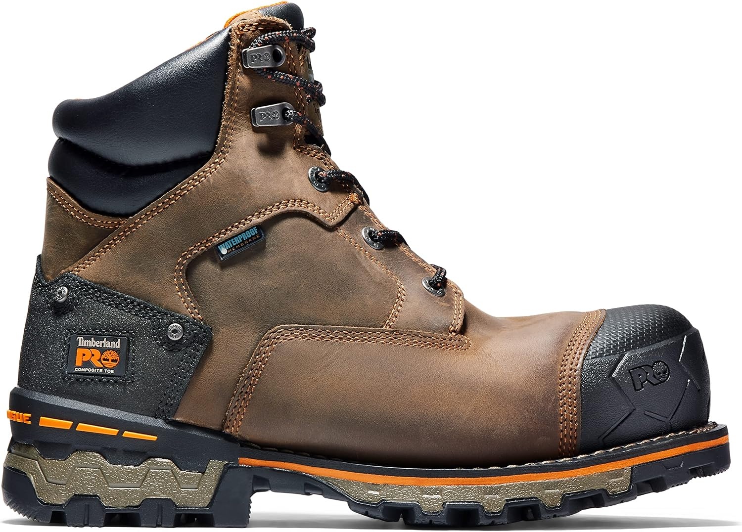 Timberland PRO Men’s Boondock 6 Inch Composite Safety Toe Waterproof Industrial Work Boot(Brown-2024 New)