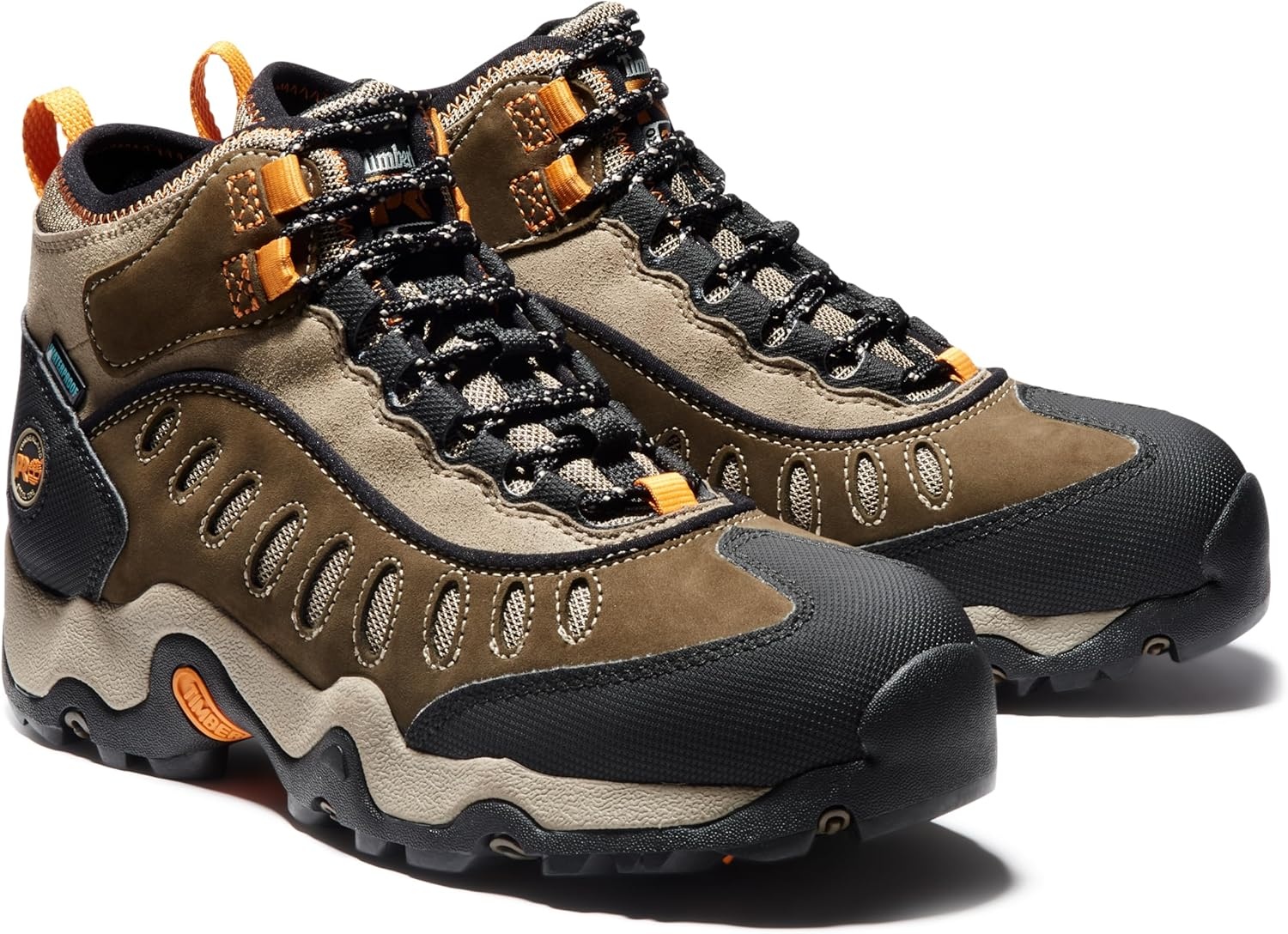 Timberland PRO Men’s Mudslinger Mid Waterproof Lace-Up Fashion Sneaker(Brown Nubuck)