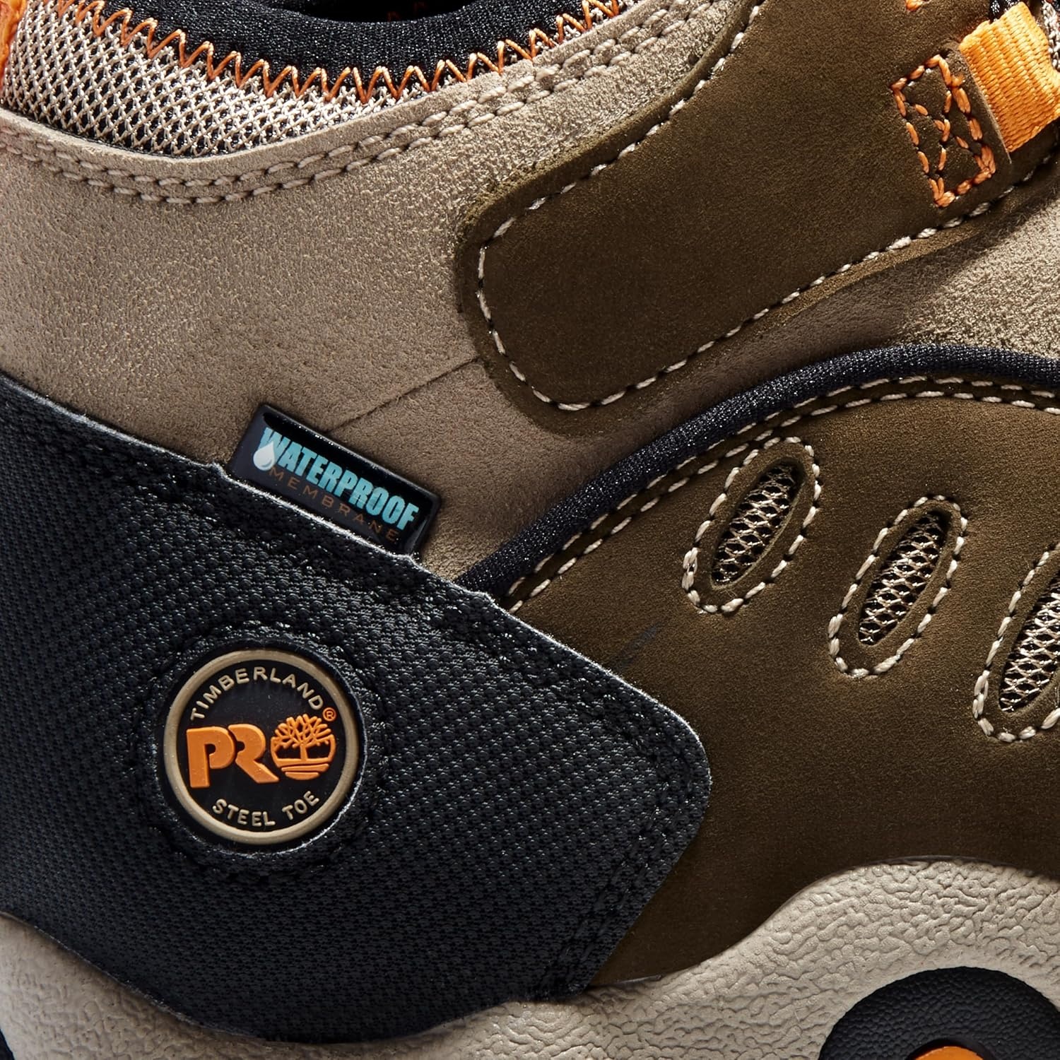 Timberland PRO Men’s Mudslinger Mid Waterproof Lace-Up Fashion Sneaker(Brown Nubuck)