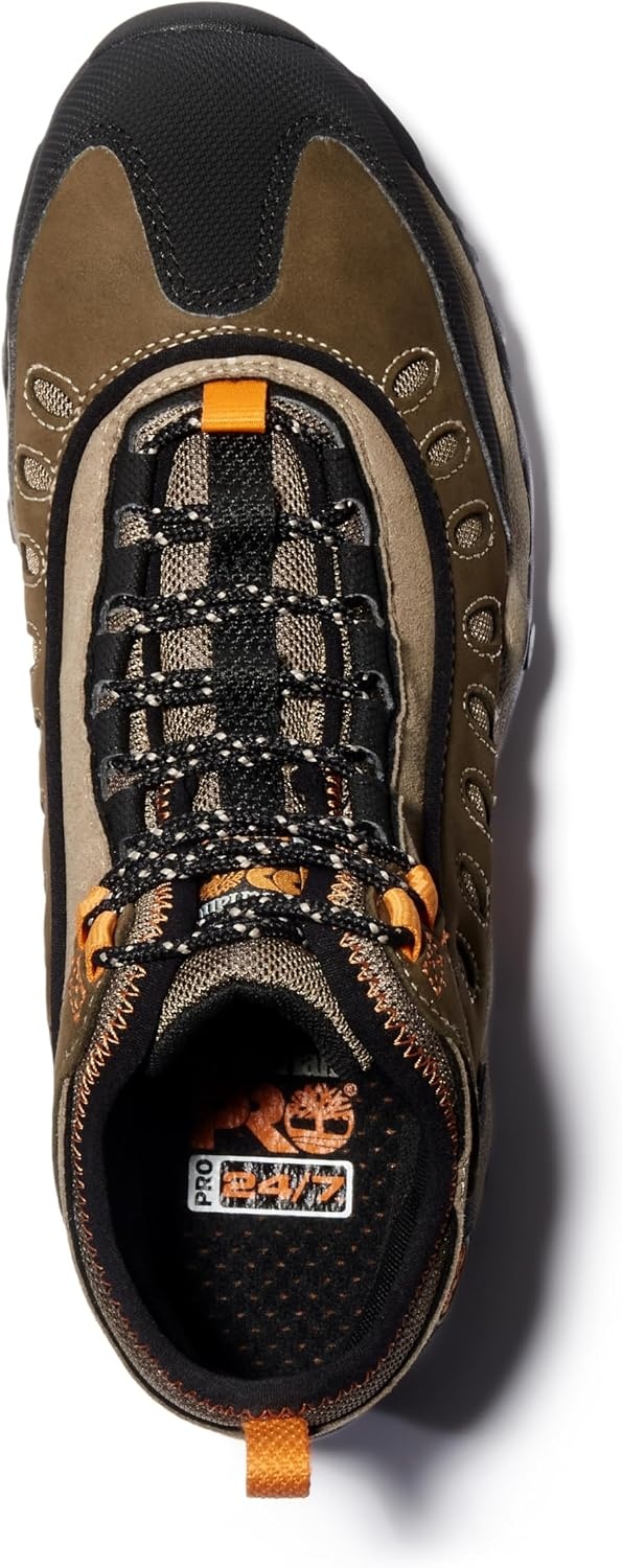 Timberland PRO Men’s Mudslinger Mid Waterproof Lace-Up Fashion Sneaker(Brown Nubuck)