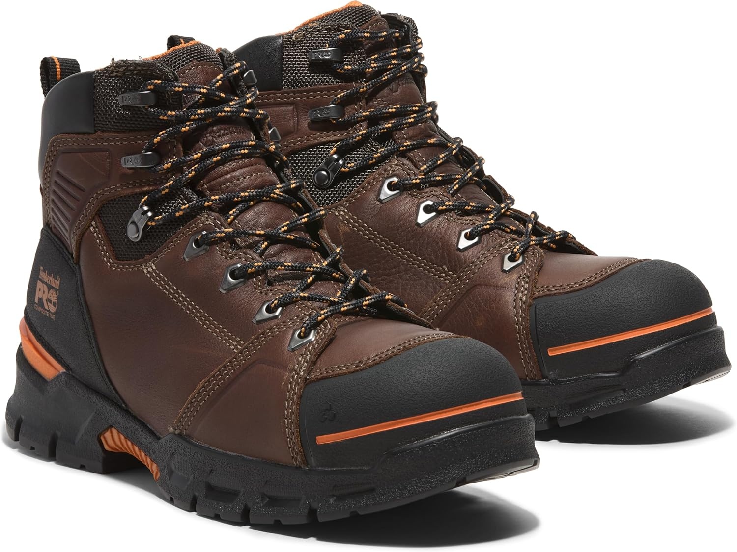 Timberland PRO Men’s Endurance EV 6 Inch Composite Safety Toe Waterproof Boots(Teak/Orange V1)