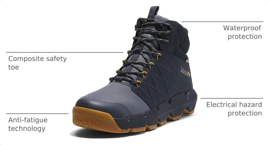 Timberland PRO Morphix 6″ Composite Safety Toe Waterproof(Grey/Navy-2024 New)