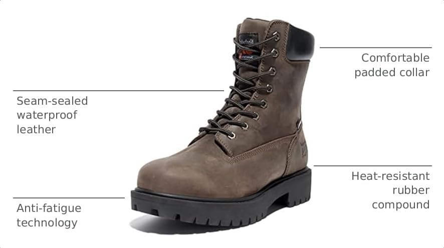 Timberland PRO Men’s 26011 Direct Attach 8″ Soft-Toe(Brown V1)
