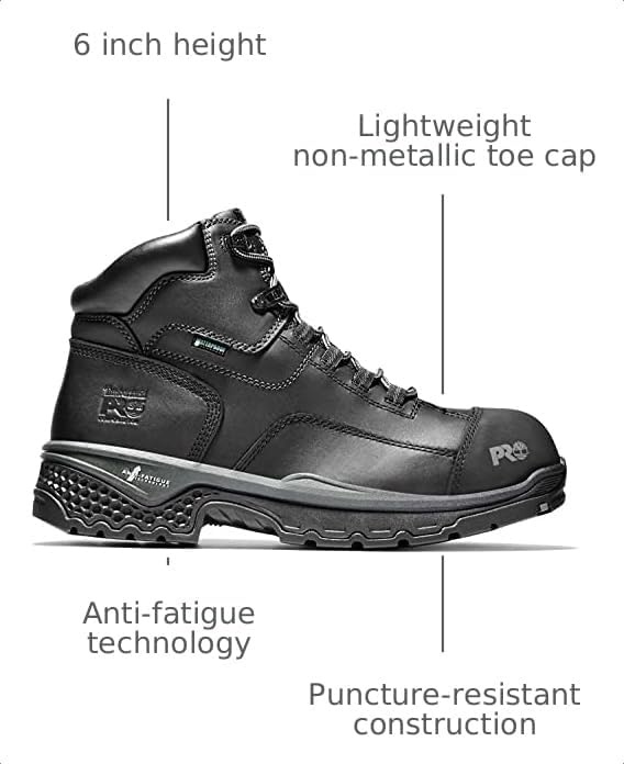 Timberland PRO mens Bosshog 6″ Composite Safety Toe Puncture Resistant Waterproof Industrial Work Boot(Black V1)