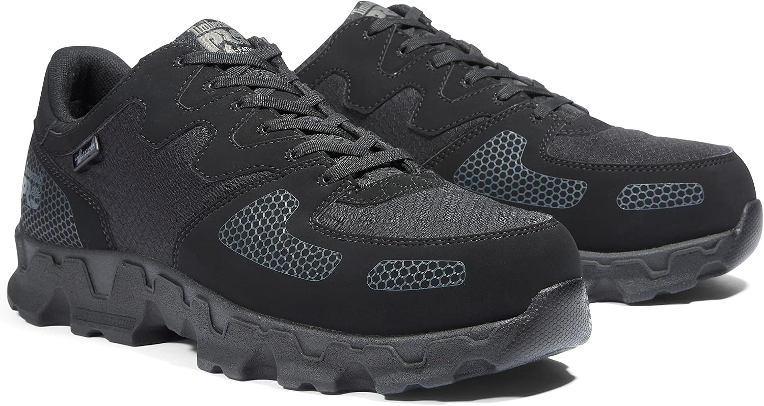 Timberland PRO Men’s Powertrain Alloy Toe ESD Industrial Shoe(Black Synthetic)