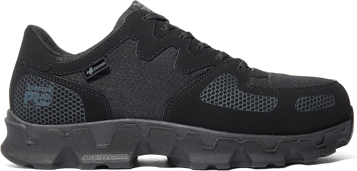 Timberland PRO Men’s Powertrain Alloy Toe ESD Industrial Shoe(Black Synthetic)