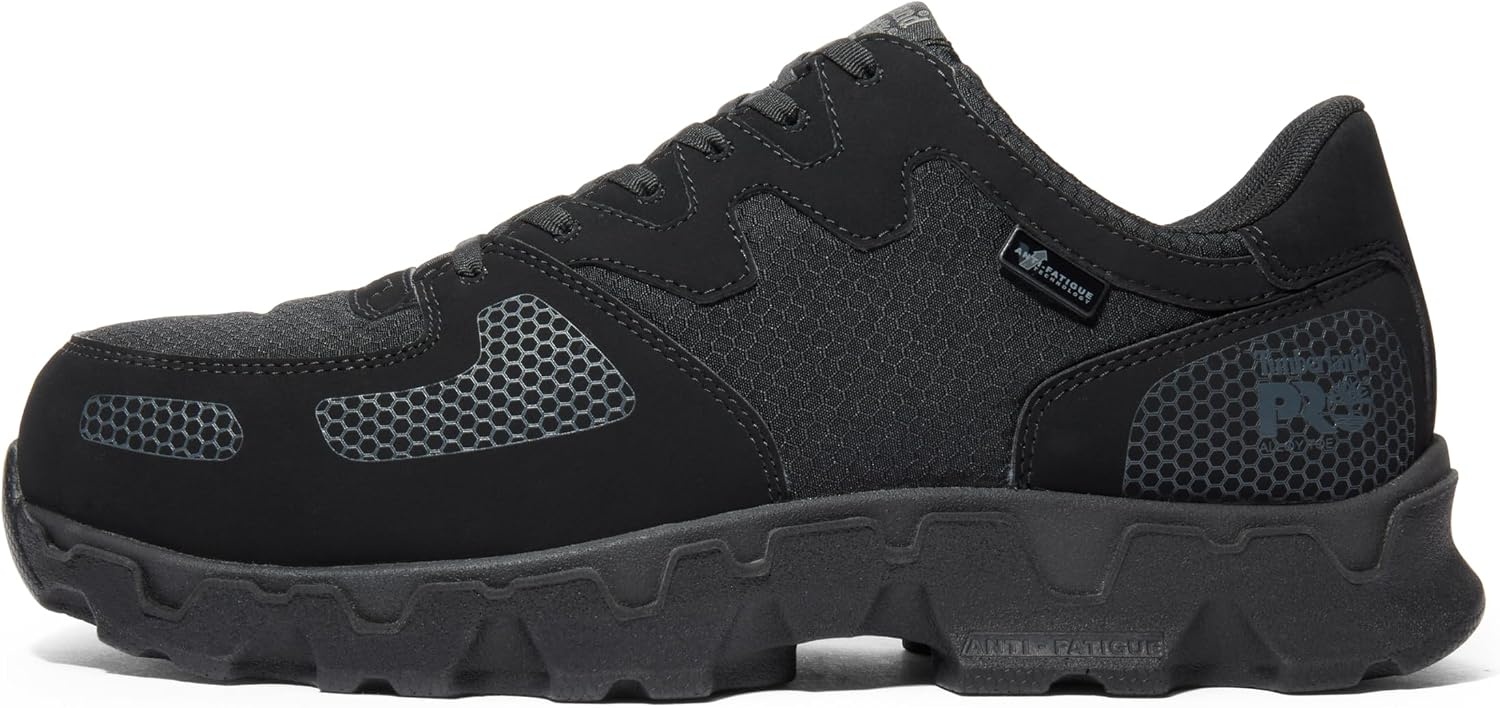 Timberland PRO Men’s Powertrain Alloy Toe ESD Industrial Shoe(Black Synthetic)