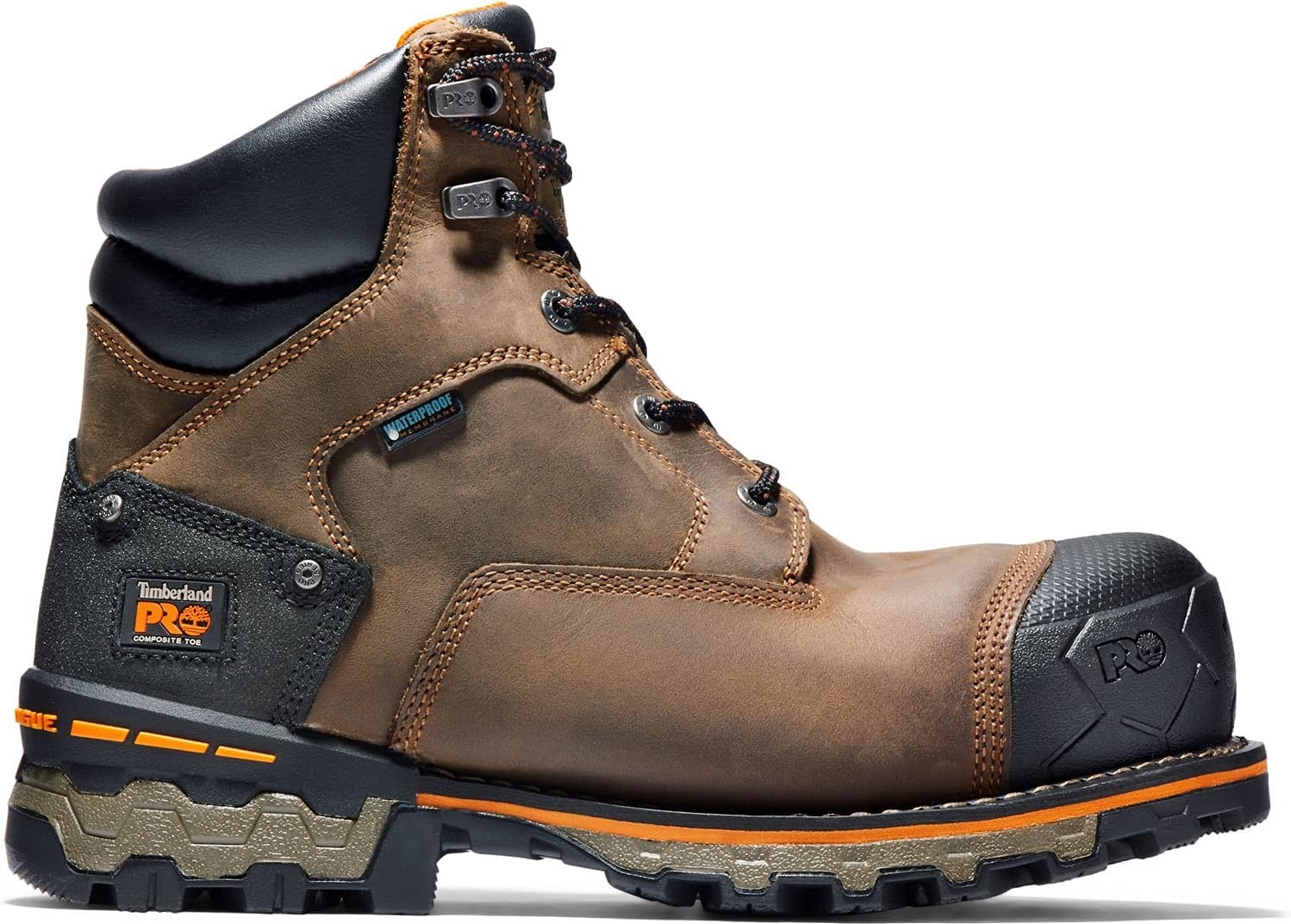 Timberland PRO mens Bosshog 6″ Composite Safety Toe Puncture Resistant Waterproof Industrial Work Boot(Brown)