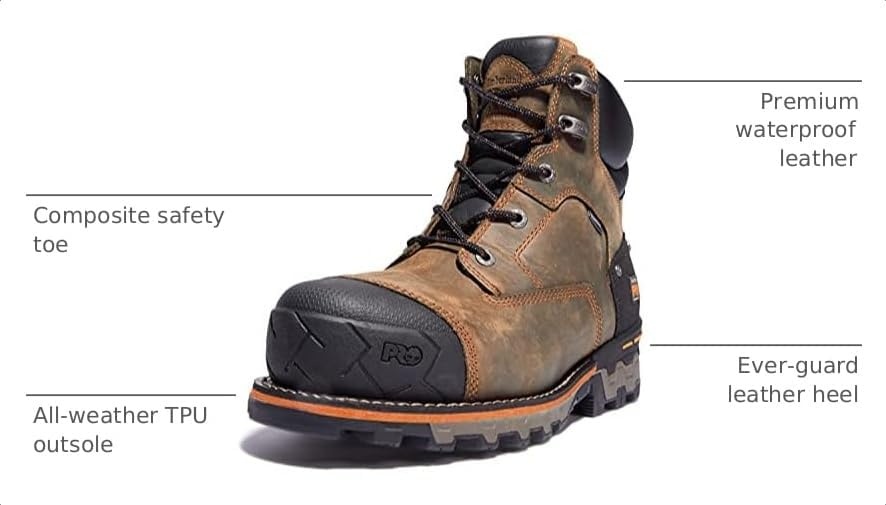 Timberland PRO mens Bosshog 6″ Composite Safety Toe Puncture Resistant Waterproof Industrial Work Boot(Brown)