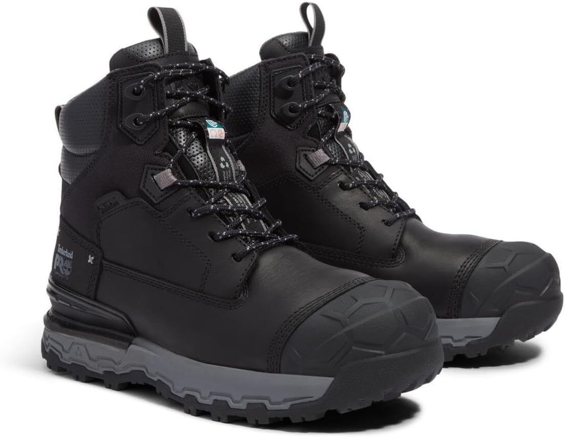 Timberland PRO Mens 6 Grey/Black Boondock Comp Toe WP SR Boot(Black/Grey V1)