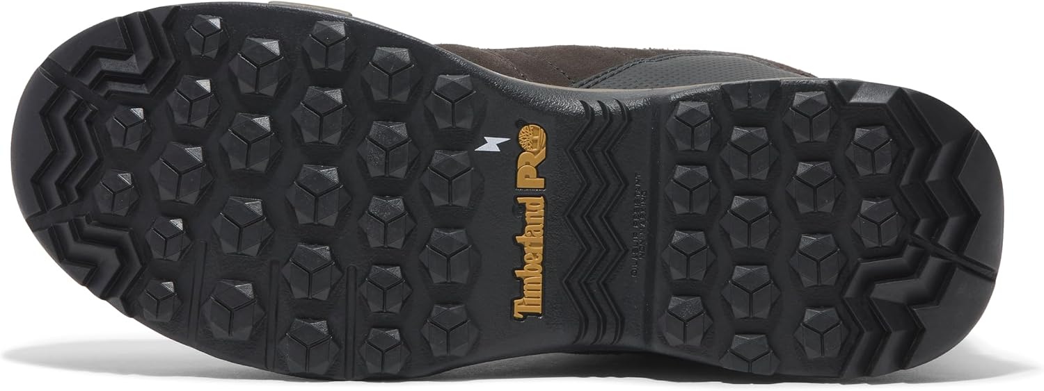 Timberland PRO Men’s Switchback Lt 6 Inch Steel Safety Toe Static Dissipative Industial Work Hiker Boot(Brown/Yellow V1)