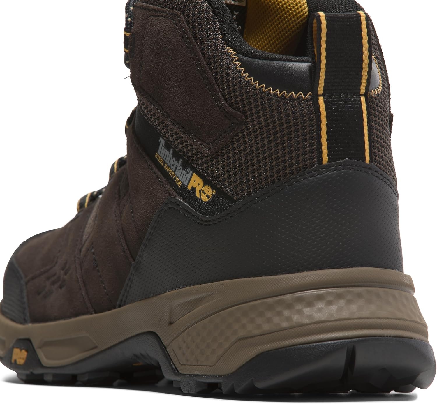 Timberland PRO Men’s Switchback Lt 6 Inch Steel Safety Toe Static Dissipative Industial Work Hiker Boot(Brown/Yellow V1)