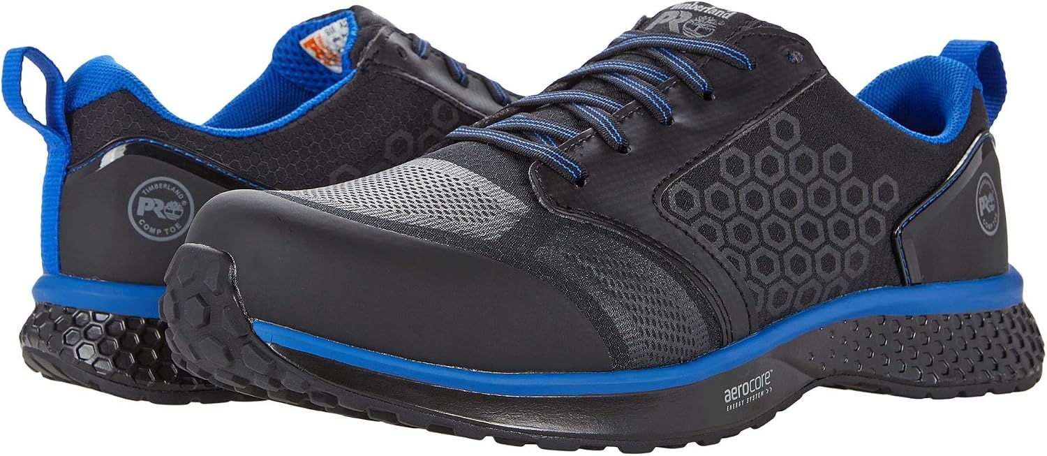 Timberland PRO Men’s Reaxion Athletic Composite Toe Work Shoe(Black/Blue)