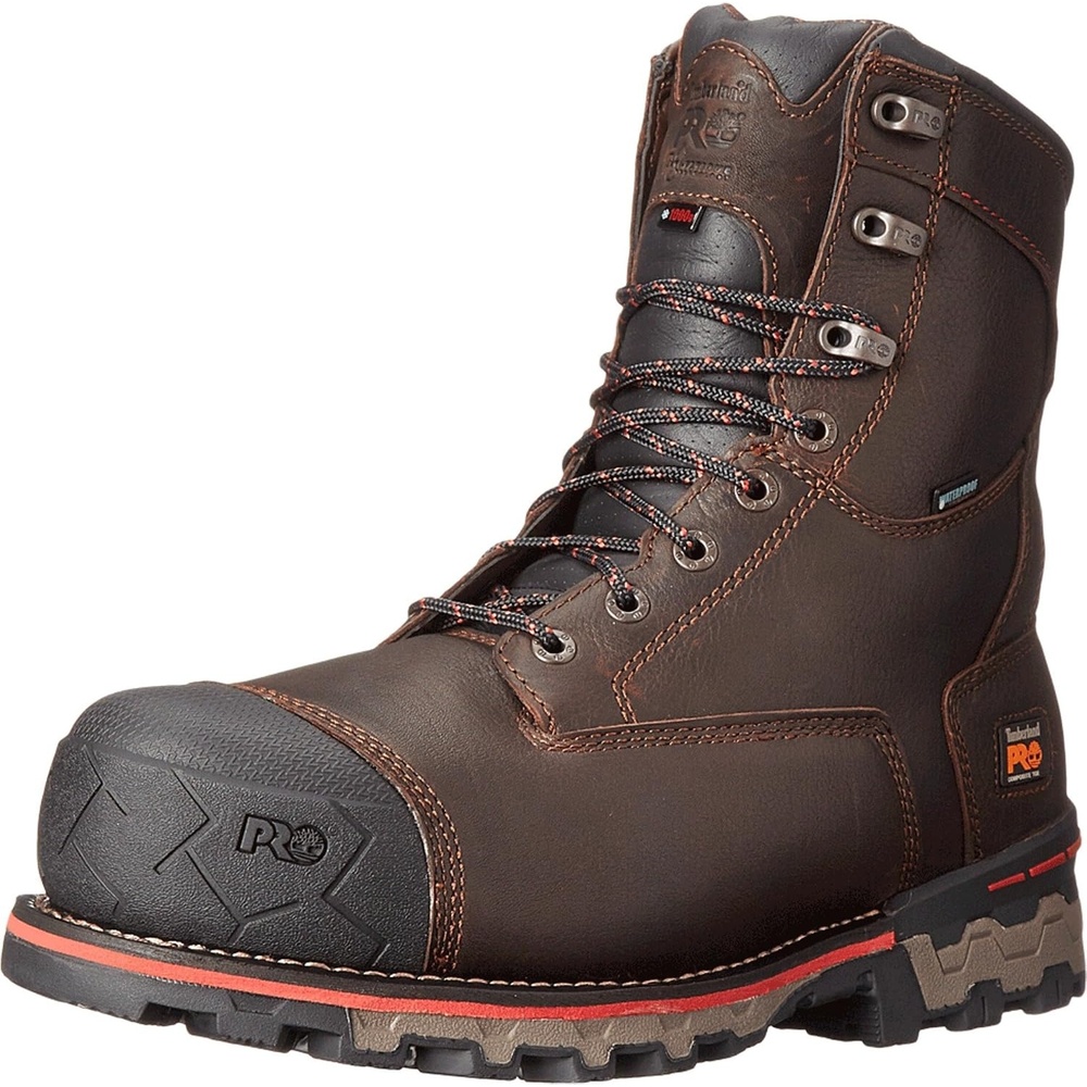 Timberland PRO Men’s Boondock Waterproof ST Work Boot(Brown Tumbled L V1)