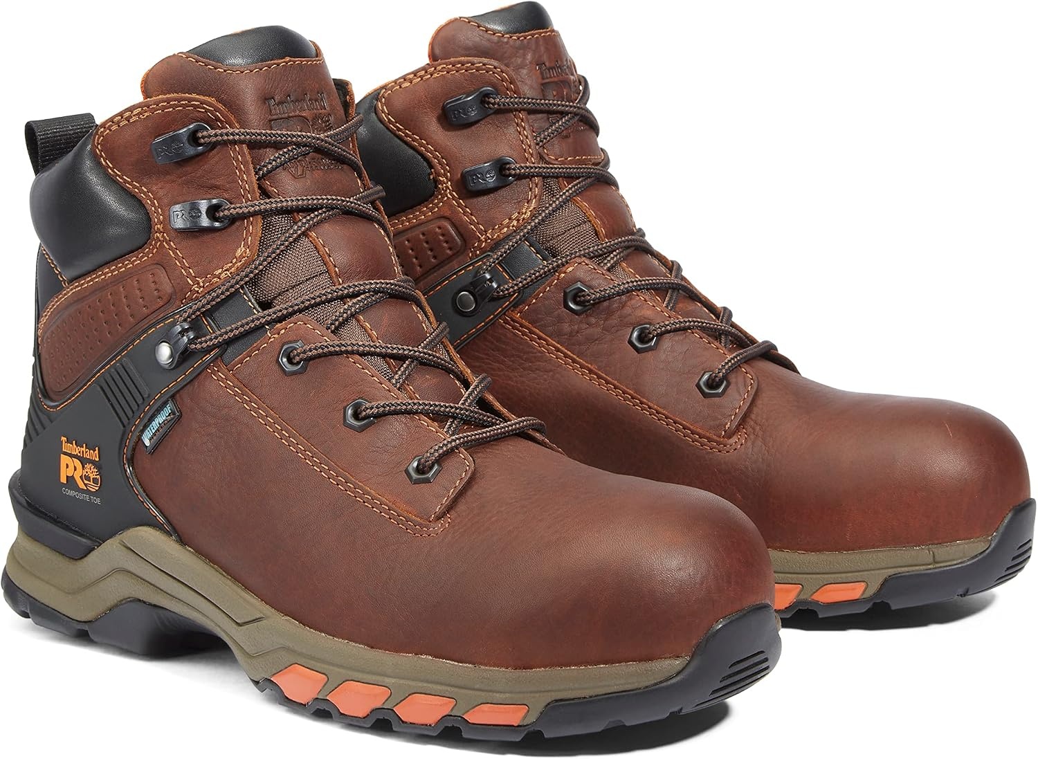 Timberland PRO Men’s Hypercharge 6 Inch Composite Safety Toe Waterproof Industrial Work Boot(Reddish Brown-2024 New)