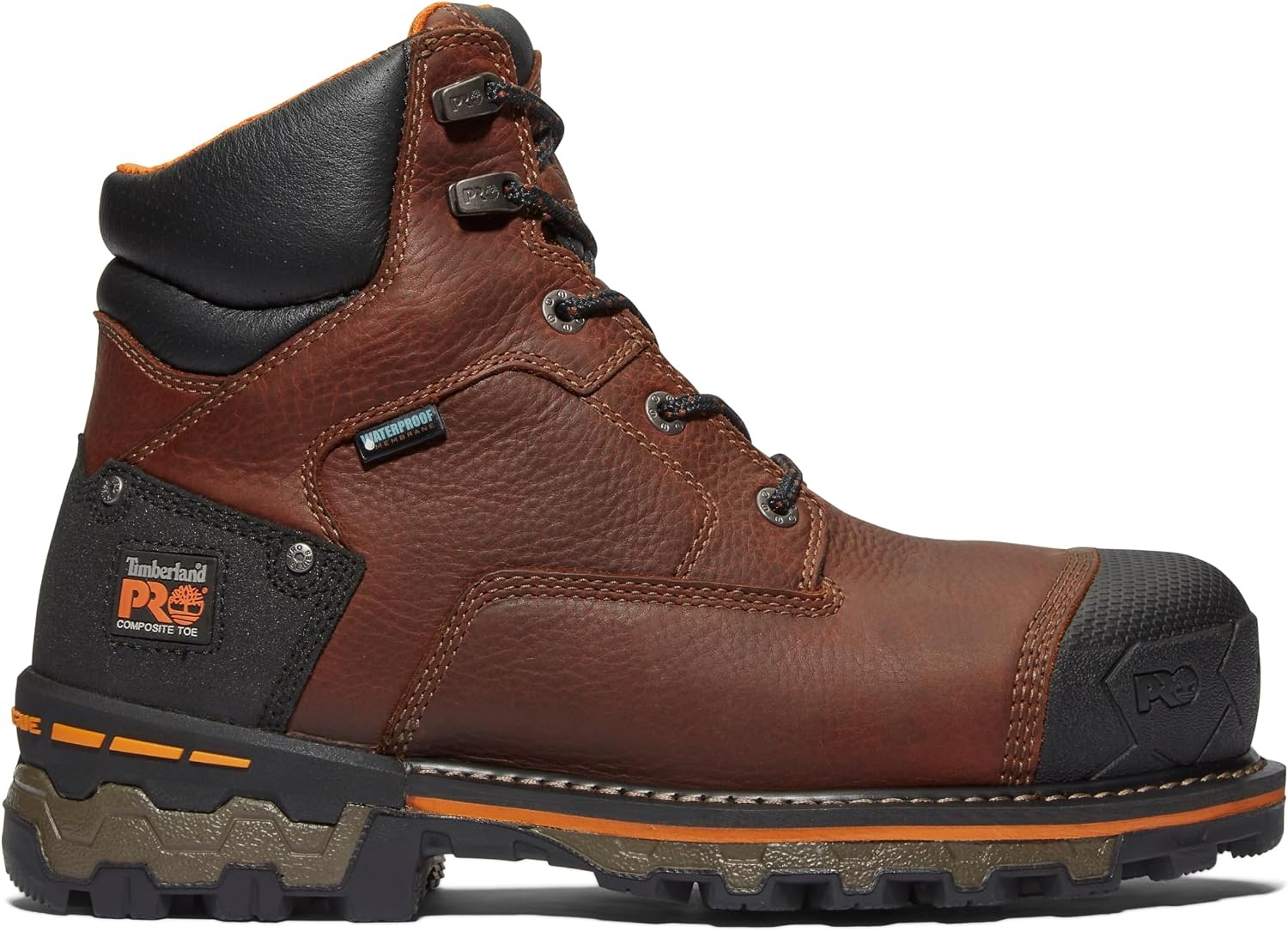 Timberland PRO mens Boondock 6″ Composite Safety Toe Insulated Waterproof Industrial Work Boot(Brown-2024 New)