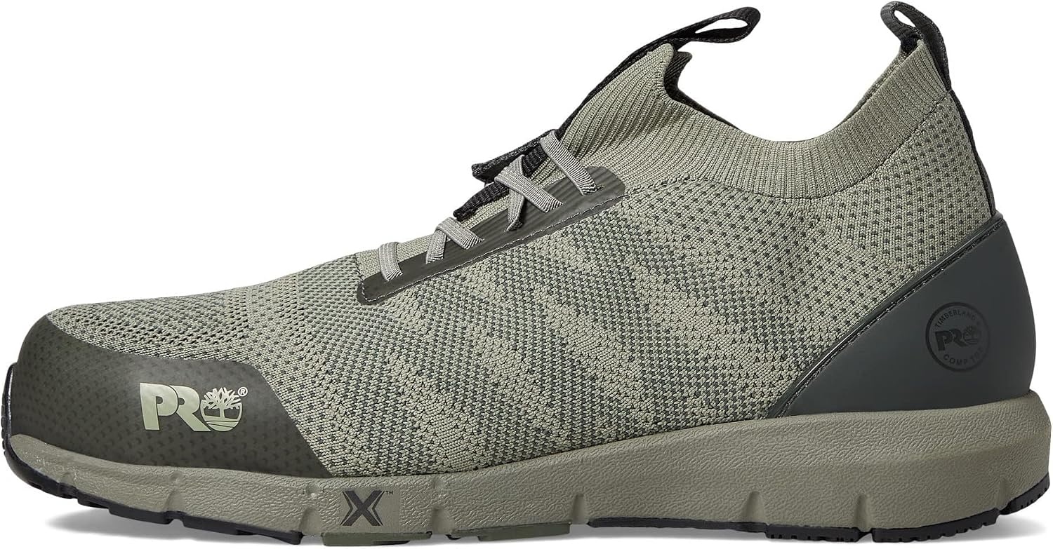 Timberland PRO Mens CSA Radius Knit Composite Safety Toe Puncture Resistant Industrial Athletic Work Shoe(Green/Black 2)