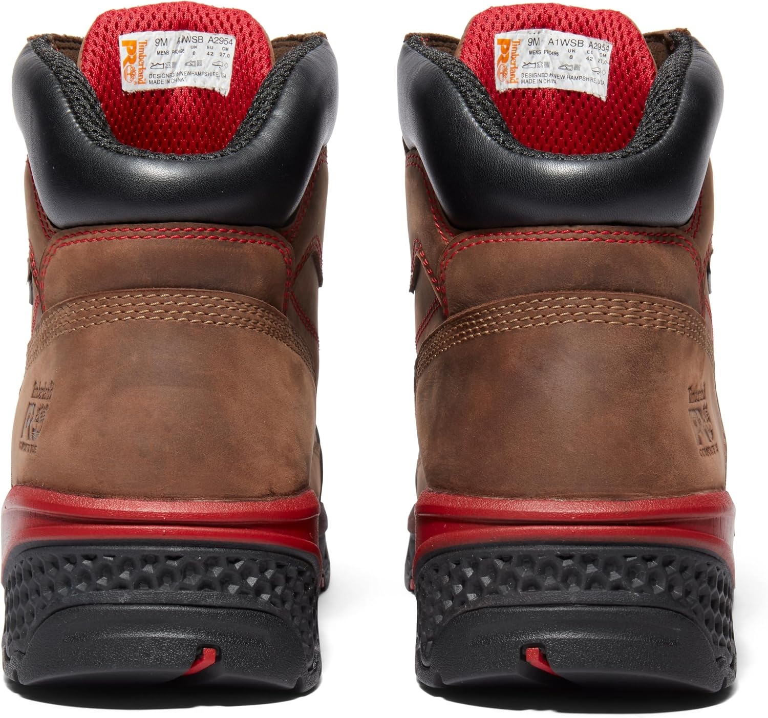 Timberland PRO mens Bosshog 6″ Composite Safety Toe Puncture Resistant Waterproof Industrial Work Boot(Brown/Red-2024 New)
