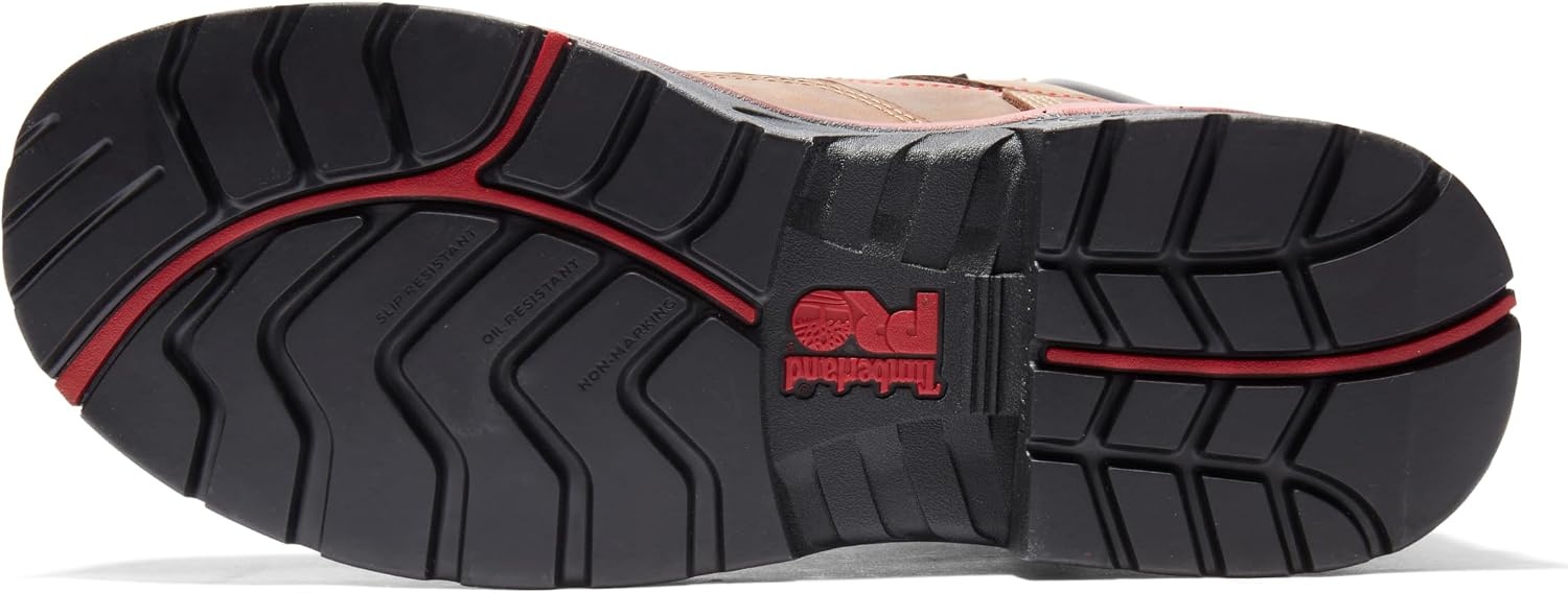 Timberland PRO mens Bosshog 6″ Composite Safety Toe Puncture Resistant Waterproof Industrial Work Boot(Brown/Red-2024 New)