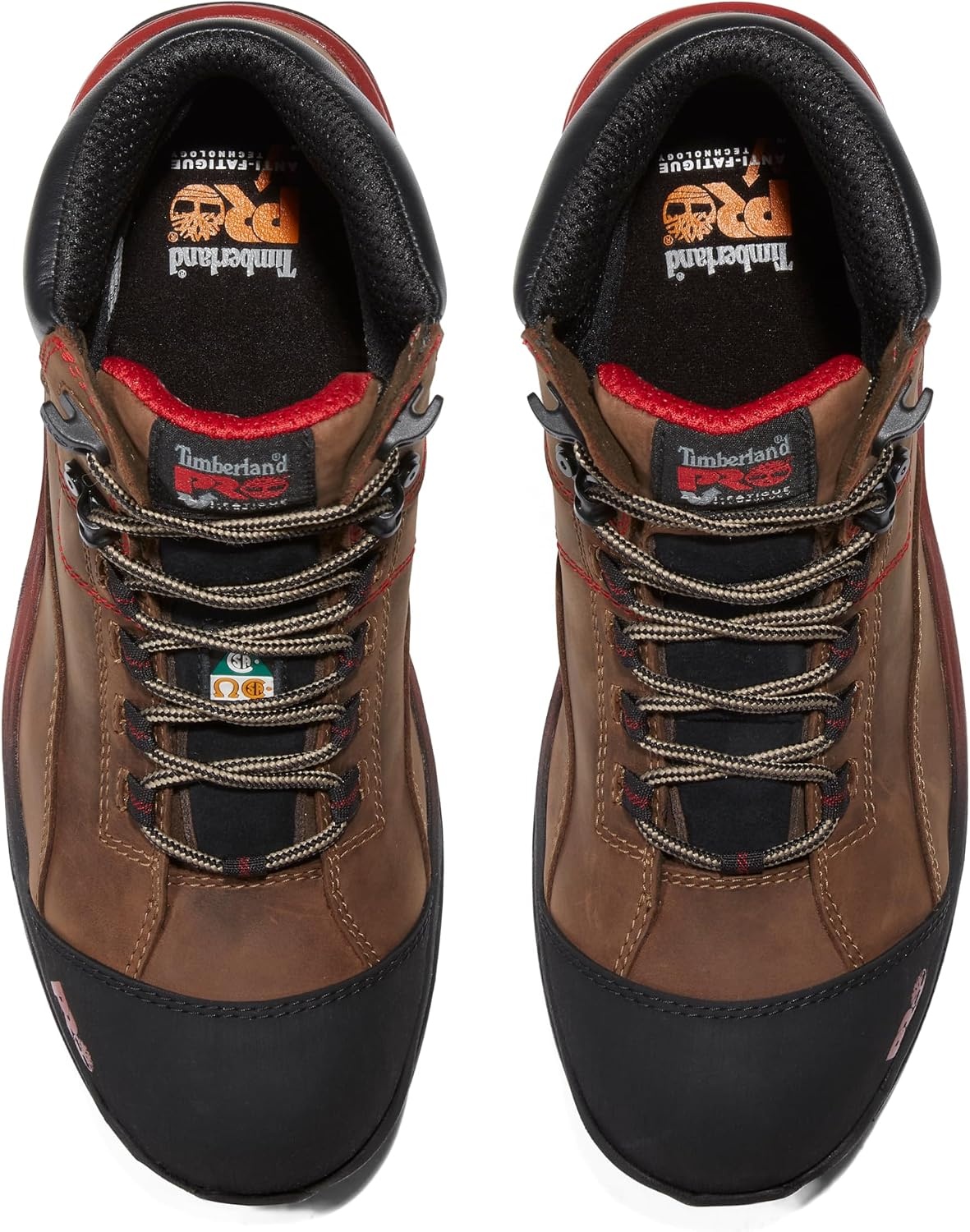 Timberland PRO mens Bosshog 6″ Composite Safety Toe Puncture Resistant Waterproof Industrial Work Boot(Brown/Red-2024 New)