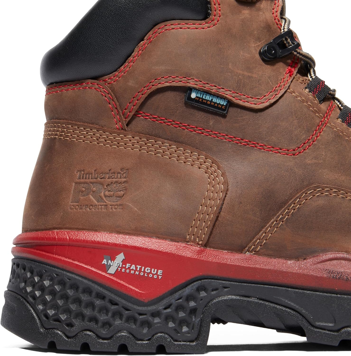 Timberland PRO mens Bosshog 6″ Composite Safety Toe Puncture Resistant Waterproof Industrial Work Boot(Brown/Red-2024 New)