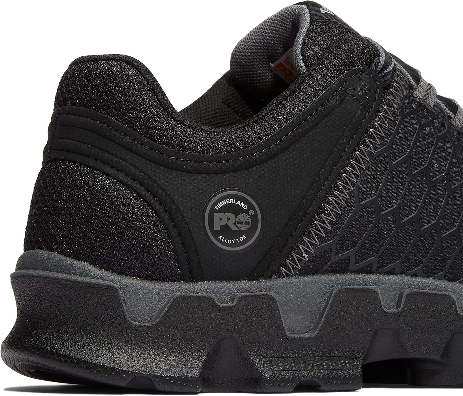 Timberland PRO Men’s Powertrain Sport Alloy Safety Toe Industrial Athletic Work Shoe, Black/Orange-2024 New, 10.5(Black Synthetic)