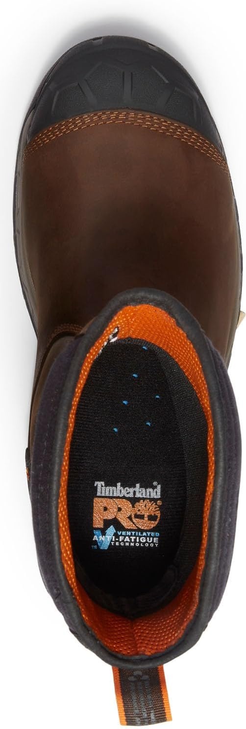 Timberland PRO Men’s Medium Brown Boondock Ultralight Composite Toe Waterproof Slip-Resistant Wellington(Medium Brown V1)
