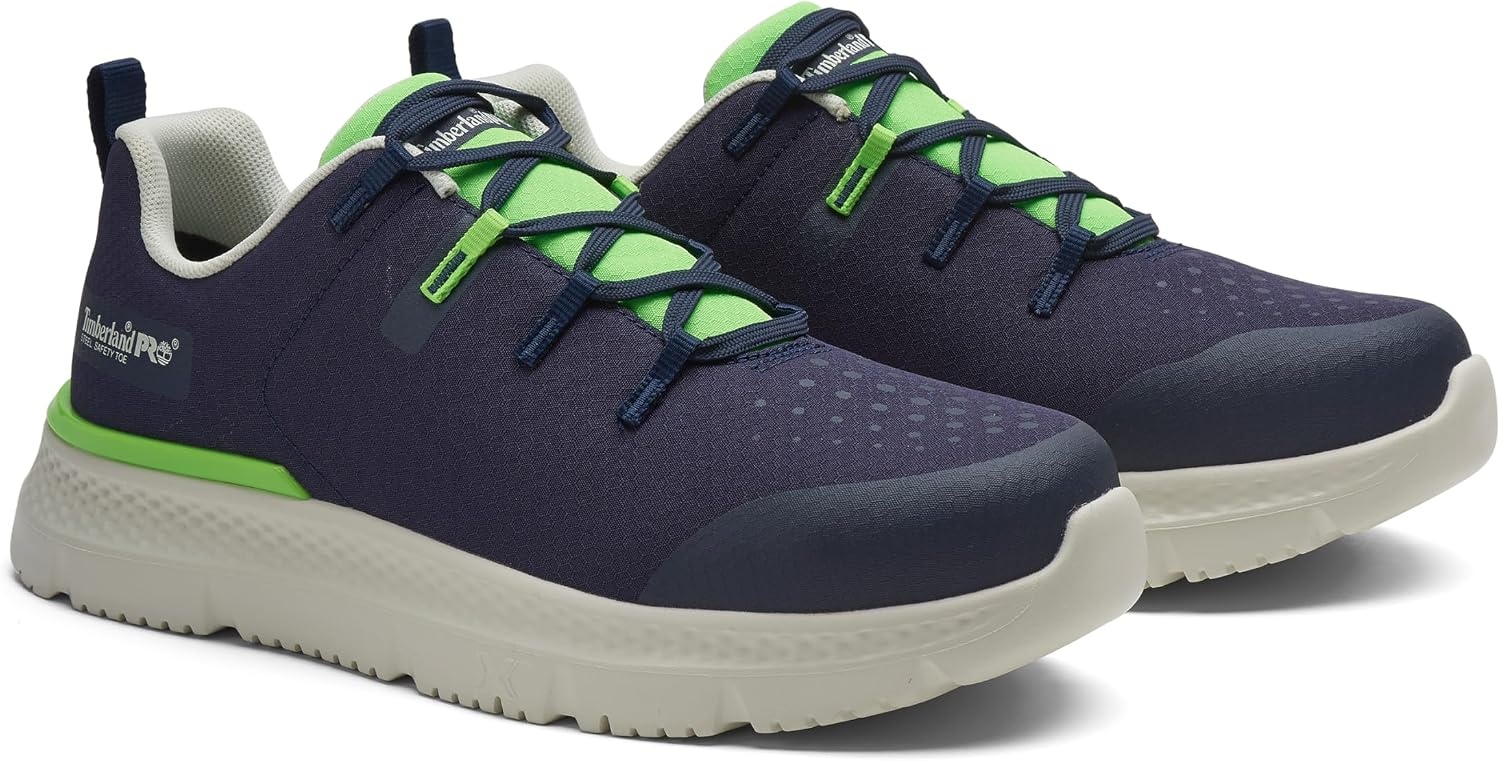 Timberland PRO Men’s Intercept Steel Safety Toe Industrial Athletic Work Shoe(Navy/Lime)