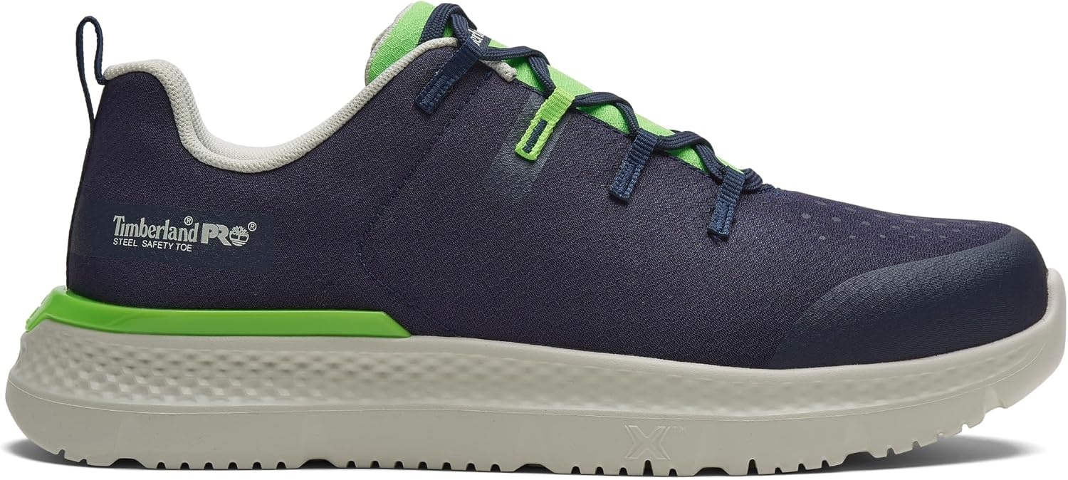 Timberland PRO Men’s Intercept Steel Safety Toe Industrial Athletic Work Shoe(Navy/Lime)