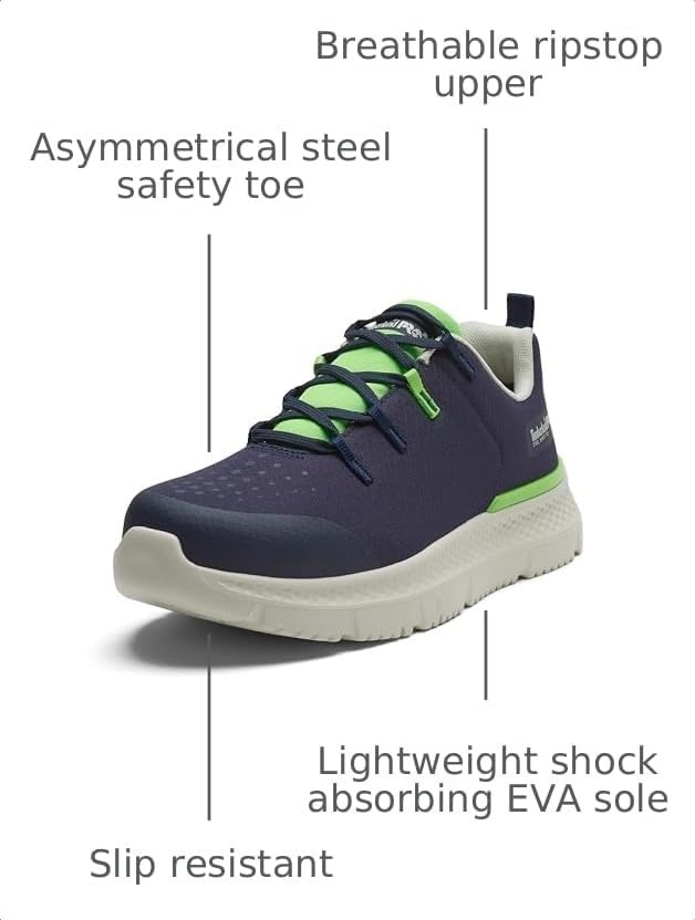 Timberland PRO Men’s Intercept Steel Safety Toe Industrial Athletic Work Shoe(Navy/Lime)