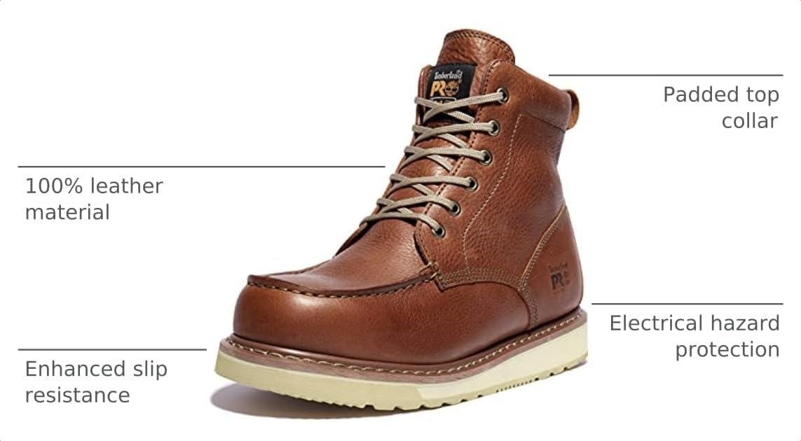 Timberland PRO Unisex Adult Pro Wedge 6 Inch Soft Toe Work Boots(Rust)