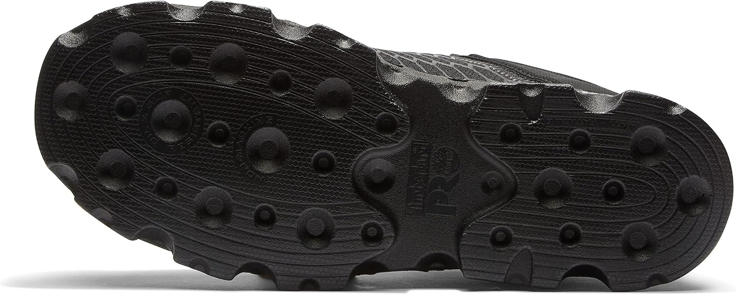 Timberland PRO Men’s Powertrain Sport Alloy Safety Toe Industrial Athletic Work Shoe, Black/Orange-2024 New, 10.5(Black)