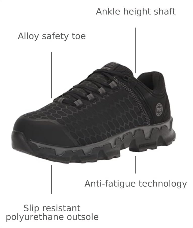 Timberland PRO Men’s Powertrain Sport Alloy-Toe EH Industrial & Construction Shoe(Black/Grey V1)