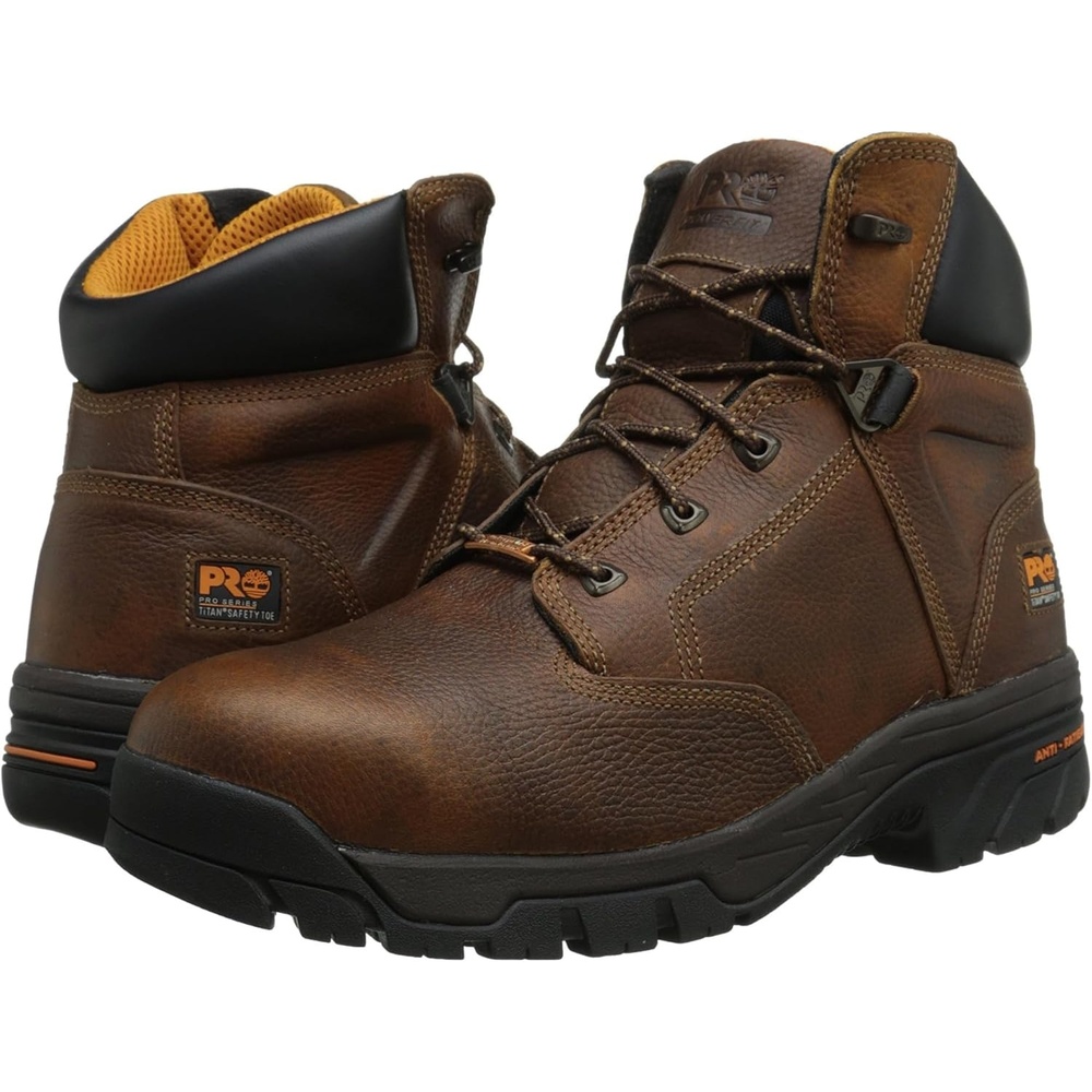Timberland PRO mens Helix 6 Inch Alloy Safety Toe Waterproof Industrial Work Boot(Brown-2024 New)