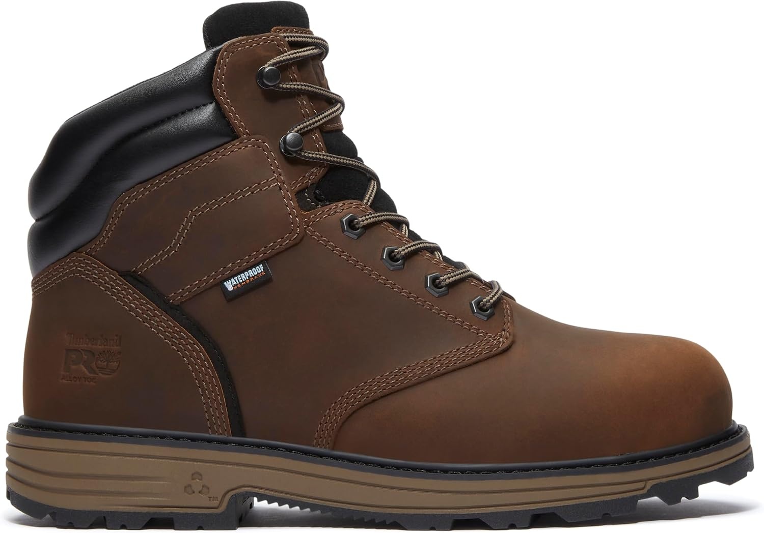 Timberland PRO Titan Tasker 6 Inch Alloy Safety Toe Waterproof Industrial Work Boots(Dark Brown Full Grain)