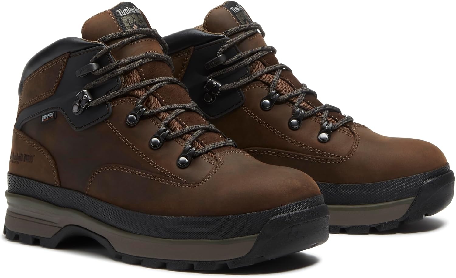 Timberland PRO Men’s Euro Hiker Xt Mid Alloy Safety Toe Waterproof Industrial Hiker Work Boot(Medium Brown Full Grain)