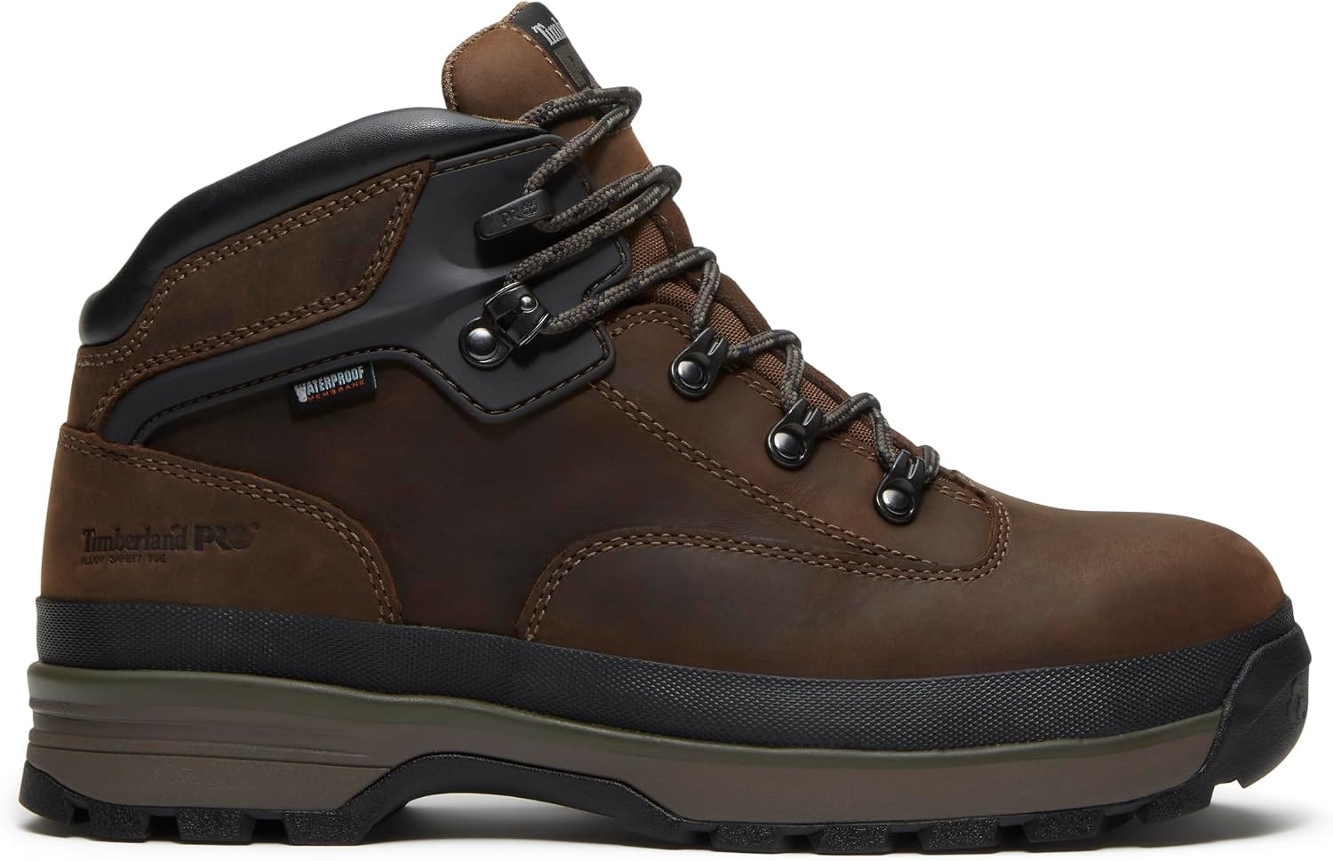 Timberland PRO Men’s Euro Hiker Xt Mid Alloy Safety Toe Waterproof Industrial Hiker Work Boot(Medium Brown Full Grain)