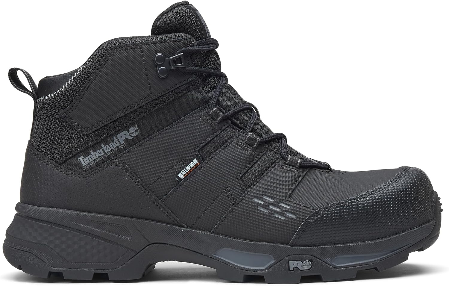 Timberland PRO Men’s Switchback LT Comp Toe Waterproof Hiker Work Boots(Black/Grey V1)